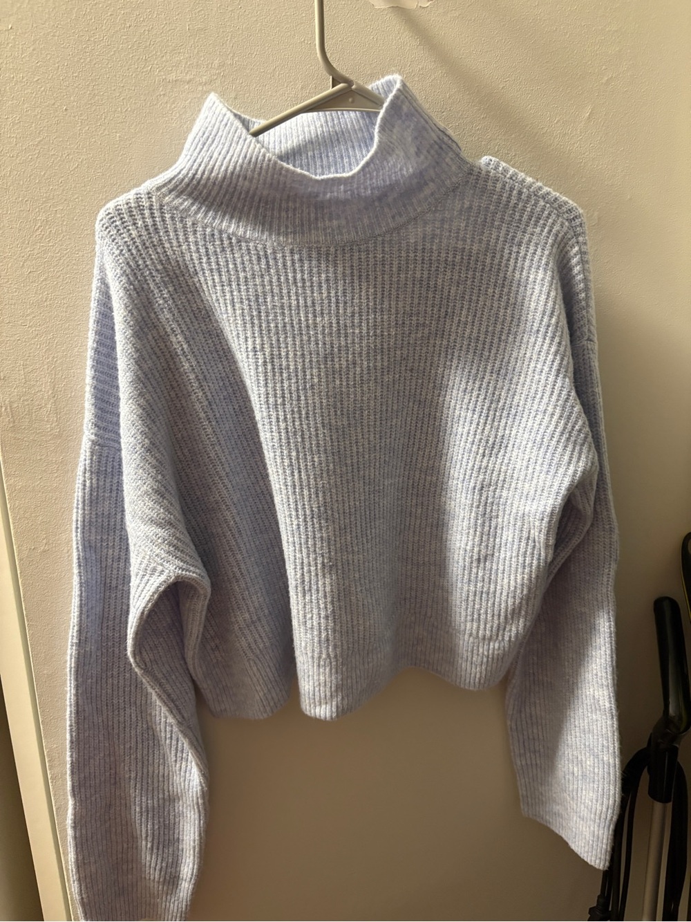 bp Light Blue Ribbed Mock Neck Sweater